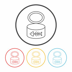 fish feeding line icon