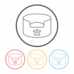 pet bed line icon
