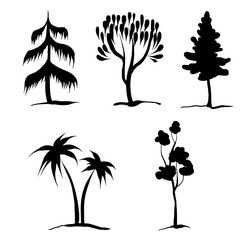 Ink sketch. Trees