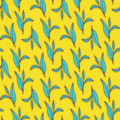 Sketch tea leaves pattern
