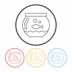 Obraz premium fish bowl line icon