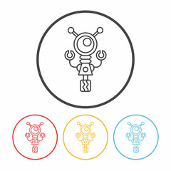 robot line icon