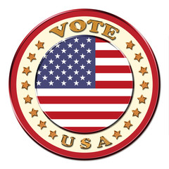 Vote button with American Flag