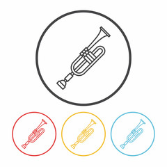 trumpet line icon