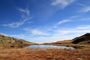Beautiful alpine lake in the Swiss Alps