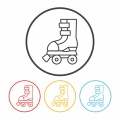 roller skate line icon