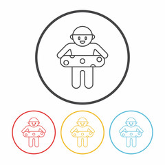 Fototapeta premium Lifebuoy line icon