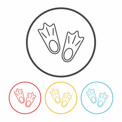 diving fins line icon