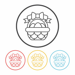 Fototapeta premium easter egg line icon