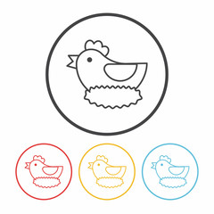 chicken line icon