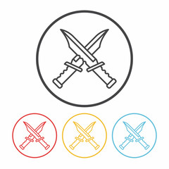 Utility knife line icon
