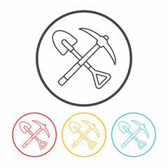 shovel line icon