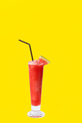 Fresh watermelon fruit juice shake isolated