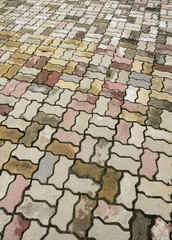 Fototapeta premium Dirty brick block pathway