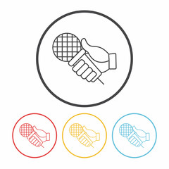 record microphone line icon