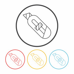 Utility knife line icon