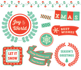 Christmas Clipart. Badges and Elements