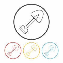 gardening shovel line icon