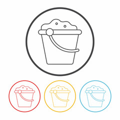 sand bucket line icon