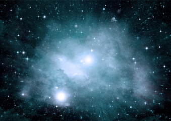 Stars, dust and gas nebula 