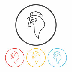 chicken line icon