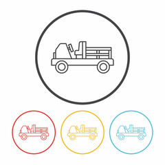 cargo truck line icon