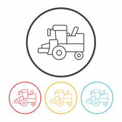 cargo truck line icon