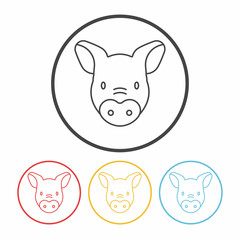 pig line icon