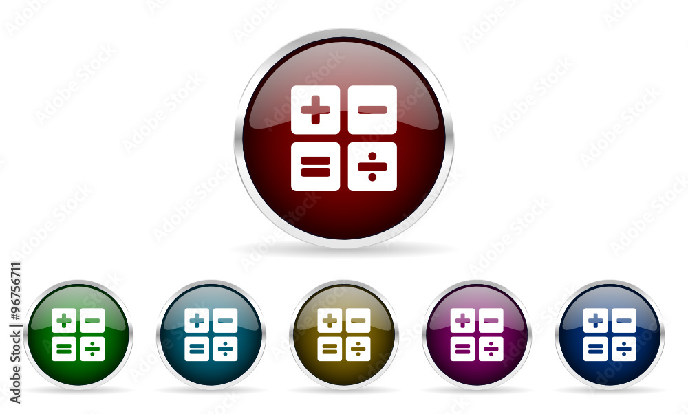 Poster calculator vector icon set