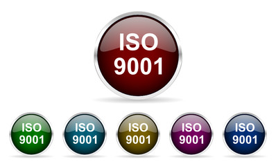 iso 9001 vector icon set