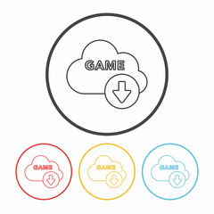 game download line icon