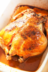 Baked whole chicken