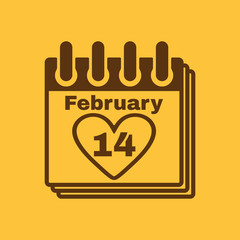 The calendar icon. Valentines day symbol.