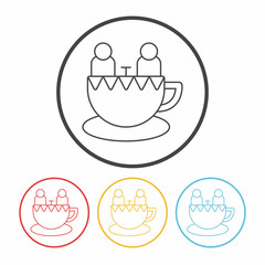 amusement park coffee-cup line icon