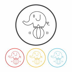 circus elephant line icon