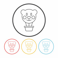 hot air balloon line icon