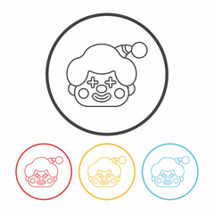 clown line icon