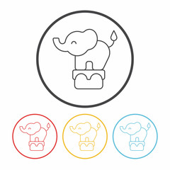 circus elephant line icon