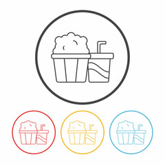 popcorn and soda line icon