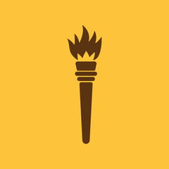The torch icon. Torch symbol. Flat