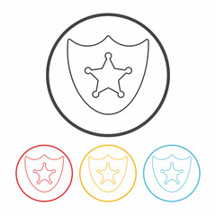 police badge line icon