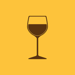 The wineglass icon. Goblet symbol. Flat