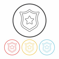 police badge line icon