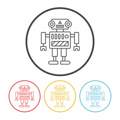 robot line icon