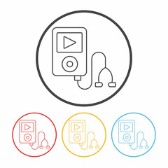 music player line icon