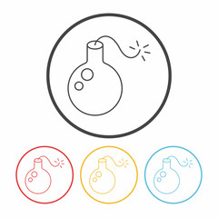 bomb line icon