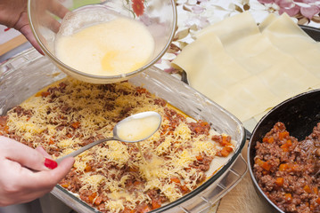 process of cooking lasagna