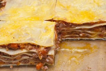 pieces of delicious lasagna