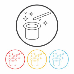 magic hat line icon