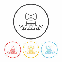 easter egg line icon